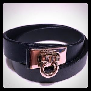 Salvatore Ferragamo Gancini Lock Wrap Bracelet